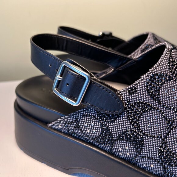 Coach Women's Sculpted C Platform Clog In Crystal Signature Jacquard - Picture 9 of 15